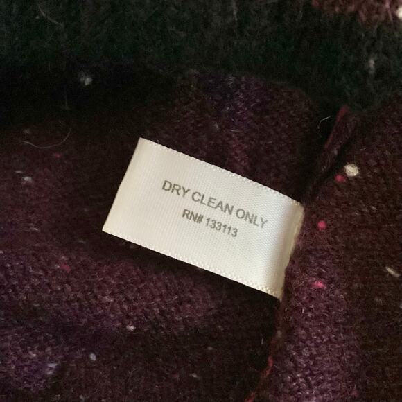 Lisa Todd Purple Speckled 100% Cashmere Crewneck Ringer Sweater XL - Picture 8 of 8